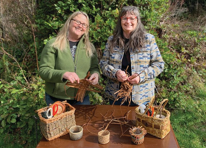 Lisa Edinger and Jamestown S’Klallam Tribal Elder Cathy MacGregor hope to bring a series of weaving classes to Peninsula College.